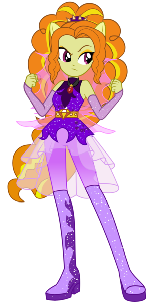 Size: 1010x2042 | Tagged: safe, artist:ajosterio, derpibooru import, adagio dazzle, equestria girls, boots, clothes, clothes swap, diamond, image, png, ponied up, pony ears, shoes, simple background, sleeveless, solo, super ponied up, thigh boots, transparent background, waistband