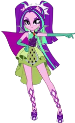 Size: 1187x1939 | Tagged: safe, artist:ajosterio, derpibooru import, aria blaze, equestria girls, ariabetes, clothes, clothes swap, cute, female, image, jewelry, lidded eyes, looking at you, necklace, png, ponied up, pony ears, ponytails, ruby, simple background, skirt, sleeveless, smiling, solo, super ponied up, transparent background