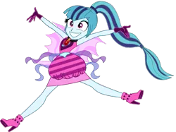 Size: 879x657 | Tagged: safe, artist:ajosterio, derpibooru import, sonata dusk, equestria girls, clothes, clothes swap, cute, female, gloves, high heels, image, jewelry, necklace, png, ponytail, ruby, shoes, simple background, sleeveless, smiling, solo, sonatabetes, transparent background, wide eyes