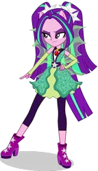 Size: 832x1458 | Tagged: safe, artist:ajosterio, derpibooru import, aria blaze, dance magic, equestria girls, spoiler:eqg specials, clothes, dress, female, fin wings, fins, gem, hand on hip, high heels, image, jewelry, lidded eyes, necklace, pants, png, pony ears, ponytails, ruby, shoes, simple background, smiling, smug, solo, transparent background, wings