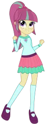 Size: 1076x2931 | Tagged: safe, artist:ajosterio, derpibooru import, sour sweet, equestria girls, casual, clothes, female, freckles, heart, image, long sleeves, looking up, png, ponytail, shirt, shoes, simple background, skirt, smiling, socks, solo, transparent background