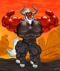 Size: 1092x1280 | Tagged: suggestive, artist:recky1998, derpibooru import, lord tirek, centaur, taur, commission, fetish, image, jpeg, male, muscle fetish, muscles, muscular male, no more ponies at source, overdeveloped muscles, solo, solo male