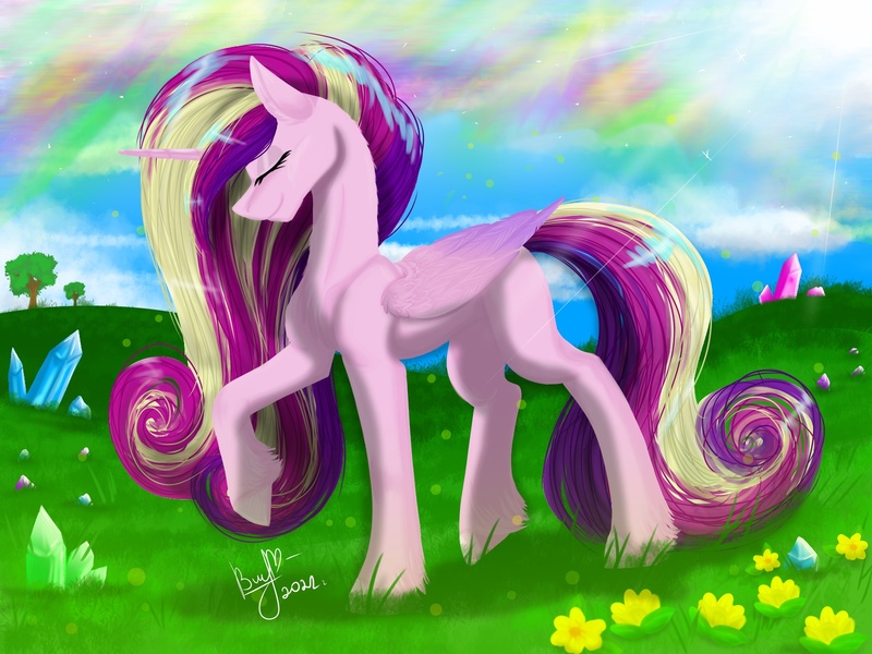 Size: 1600x1200 | Tagged: safe, artist:vera2002, derpibooru import, princess cadance, alicorn, pony, female, grass, image, jpeg, solo