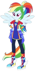 Size: 1890x3840 | Tagged: safe, derpibooru import, rainbow dash, equestria girls, female, image, png, ponied up, simple background, solo, transparent background, vector