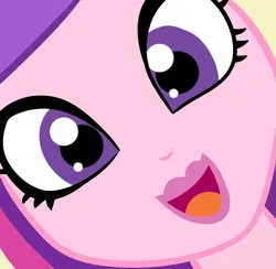 Size: 1024x1000 | Tagged: safe, derpibooru import, edit, princess cadance, equestria girls, friendship games, bust, close-up, dean cadance, face, female, hi anon, image, lipstick, looking at you, meme, open mouth, open smile, png, portrait, reaction image, smiling, solo