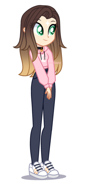 Size: 1096x2282 | Tagged: safe, artist:skyfallfrost, derpibooru import, oc, oc:cindy, equestria girls, clothes, hoodie, image, pants, png, simple background, solo, transparent background