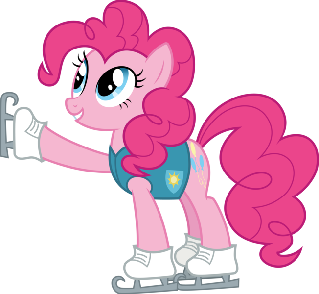 Size: 3261x3000 | Tagged: safe, artist:cloudyglow, derpibooru import, pinkie pie, winter wrap up, .ai available, ice skates, image, png, solo, vector
