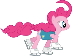 Size: 3808x3000 | Tagged: safe, artist:cloudyglow, derpibooru import, pinkie pie, winter wrap up, .ai available, ice skates, image, png, solo, vector