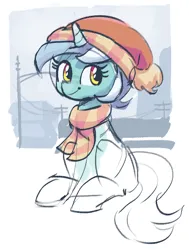 Size: 432x572 | Tagged: safe, artist:plunger, derpibooru import, lyra heartstrings, pony, unicorn, clothes, female, image, mare, png, solo, winter outfit