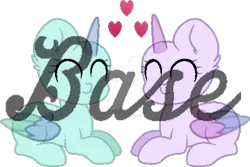 Size: 400x267 | Tagged: safe, artist:existencecosmos188, derpibooru import, oc, unofficial characters only, alicorn, pony, alicorn oc, base, duo, eyelashes, eyes closed, female, heart, horn, image, lying down, mare, obtrusive watermark, png, prone, simple background, transparent background, watermark, wings