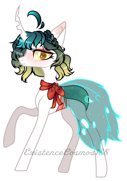 Size: 1131x1608 | Tagged: safe, artist:existencecosmos188, derpibooru import, changeling queen oc, oc, unofficial characters only, changeling, changeling queen, hybrid, pony, blushing, clothes, female, image, mare, png, raised hoof, scarf, simple background, transparent background