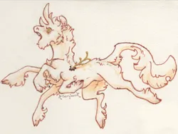 Size: 7200x5400 | Tagged: safe, artist:cherryseas, derpibooru import, oc, pony, unicorn, chest fluff, horn, image, multiple legs, png, traditional art, unicorn oc