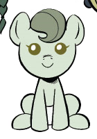 Size: 140x200 | Tagged: safe, derpibooru import, earth pony, pony, spoiler:comic, spoiler:comic99, acacia pie, baby, cute, diaper, green coat, green eyes, green mane, image, oak pie, pie family, png, spruce pie