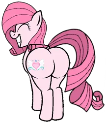 Size: 500x579 | Tagged: suggestive, artist:noi kincade, derpibooru import, oc, oc:annisa trihapsari, unofficial characters only, earth pony, pony, adorasexy, annibutt, butt, cute, earth pony oc, female, grin, gritted teeth, happy, image, large butt, mare, plot, png, sexy, simple background, smiling, teeth, transparent background