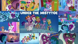 Size: 1978x1112 | Tagged: safe, derpibooru import, edit, edited screencap, editor:quoterific, screencap, hitch trailblazer, izzy moonbow, opaline, pipp petals, sparky sparkeroni, sunny starscout, zipp storm, g5, my little pony: make your mark, my little pony: tell your tale, spoiler:g5, spoiler:my little pony: make your mark, spoiler:my little pony: tell your tale, spoiler:tyts01e39, image, mane five (g5), misty brightdawn, png, under the mistytoe