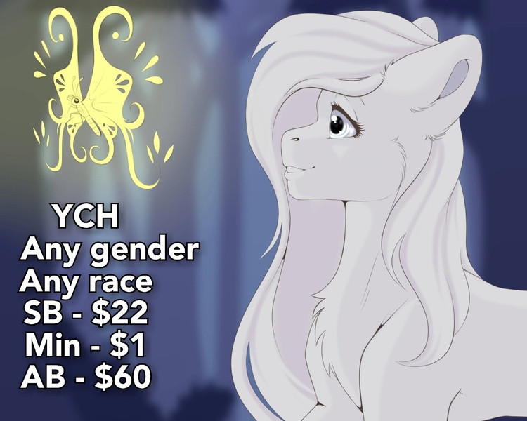 Size: 1600x1280 | Tagged: safe, derpibooru import, oc, unofficial characters only, butterfly, insect, pony, auction, auction open, commission, forest, image, jpeg, magic, sketch, solo, tree, ych sketch, your character here