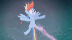 Size: 1280x720 | Tagged: safe, derpibooru import, screencap, rainbow dash, pegasus, pony, magic duel, alicorn amulet, animated, crying, eyes closed, female, image, implied trixie, laughing, magic, mare, solo, stop it, tears of laughter, tickling, webm