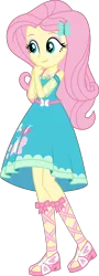 Size: 3000x8333 | Tagged: safe, artist:starryshineviolet, derpibooru import, fluttershy, human, do it for the ponygram!, equestria girls, equestria girls series, spoiler:eqg series (season 2), clothes, cute, dress, female, geode of fauna, high res, image, jewelry, magical geodes, necklace, png, shoes, shyabetes, simple background, smiling, solo, transparent background, vector
