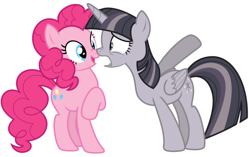 Size: 4000x2533 | Tagged: safe, artist:estories, derpibooru import, edit, pinkie pie, twilight sparkle, twilight sparkle (alicorn), alicorn, pony, boop, crying, crylight sparkle, discorded, discorded twilight, high res, image, noseboop, png, sad, simple background, teary eyes, transparent background, vector