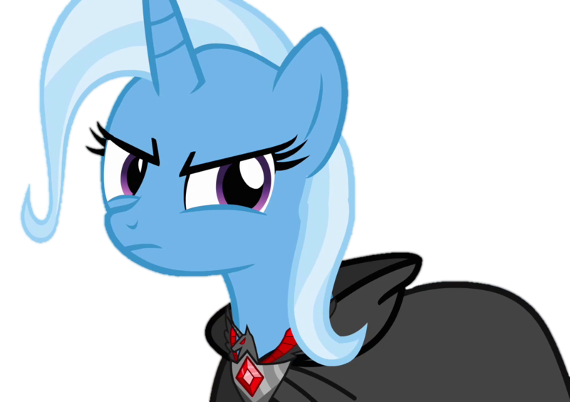 Size: 1021x720 | Tagged: safe, derpibooru import, edit, edited screencap, screencap, trixie, pony, unicorn, magic duel, season 3, alicorn amulet, background removed, cloak, clothes, female, image, mare, not a vector, png, simple background, transparent background, trixie is not amused, unamused