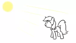 Size: 3840x2160 | Tagged: safe, artist:purblehoers, derpibooru import, lyra heartstrings, pony, unicorn, black and white, comfy, crepuscular rays, eyes closed, female, grayscale, happy, image, mare, monochrome, png, simple background, sketch, smiling, solo, standing, sun, white background