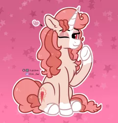 Size: 1300x1350 | Tagged: safe, artist:pink-pone, derpibooru import, oc, pony, unicorn, female, image, mare, one eye closed, png, simple background, solo, transparent background