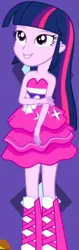 Size: 1920x6091 | Tagged: safe, derpibooru import, screencap, twilight sparkle, eqg summertime shorts, equestria girls, make up shake up, boots, clothes, cropped, fall formal outfits, female, image, jpeg, shoes, sleeveless, smiling, solo, strapless, twilight ball dress