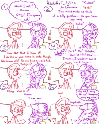 Size: 4779x6013 | Tagged: safe, artist:adorkabletwilightandfriends, derpibooru import, twilight sparkle, twilight sparkle (alicorn), oc, oc:lawrence, alicorn, comic:adorkable twilight and friends, adorkable, adorkable twilight, blushing, caught, comic, couch, cute, dork, embarrassed, feather, fetish, food, hiding, humor, image, movie night, nervous, no big deal, nostril flare, nostrils, png, popcorn, question, sitting, slice of life, sweat, wings