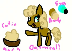 Size: 965x681 | Tagged: safe, artist:oatmeal-is-crazy, artist:potatoo-tree, derpibooru import, earth pony, pony, 2012, deviantart muro, female, food, image, mare, oatmeal, oats, png, reference sheet, solo
