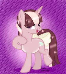Size: 1386x1563 | Tagged: safe, artist:yulianapie26, derpibooru import, oc, unofficial characters only, pony, unicorn, abstract background, base used, bow, eyelashes, female, horn, image, mare, png, raised hoof, solo, tail, tail bow, unicorn oc