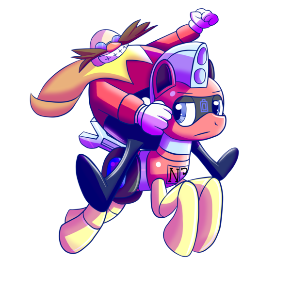 Size: 8000x8000 | Tagged: safe, artist:trackheadtherobopony, derpibooru import, oc, oc:trackhead, pony, robot, robot pony, annoyed, cape, clothes, doctor eggman, image, png, riding a pony, simple background, sonic the hedgehog (series), transparent background