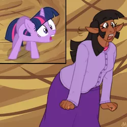 Size: 1200x1200 | Tagged: safe, artist:greenarsonist, derpibooru import, screencap, twilight sparkle, twilight sparkle (alicorn), alicorn, human, pony, abstract background, blackwashing, dark skin, humanized, image, nigger, png, screencap reference, screenshot redraw, solo