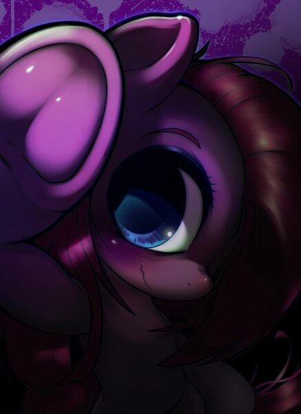 Size: 1490x2044 | Tagged: safe, artist:kurogewapony, derpibooru import, pinkie pie, earth pony, pony, abstract background, close-up, female, frog (hoof), image, jpeg, looking at you, mare, pinkamena diane pie, solo, underhoof