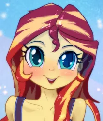 Size: 1123x1320 | Tagged: safe, anonymous artist, derpibooru import, sunset shimmer, equestria girls, bust, image, png, portrait, solo