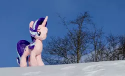 Size: 2048x1236 | Tagged: safe, derpibooru import, photographer:pakapaka1993, starlight glimmer, pony, unicorn, image, irl, irl photo, japan, jpeg, photo, plushie, snow, solo, tree, winter