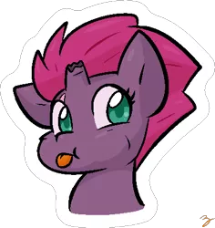 Size: 414x439 | Tagged: safe, artist:zutcha, derpibooru import, tempest shadow, pony, unicorn, :p, broken horn, bust, horn, image, png, solo, tongue out