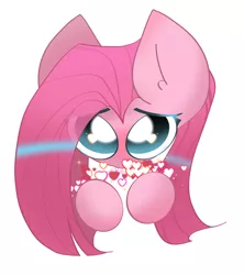 Size: 2000x2250 | Tagged: safe, artist:miryelis, derpibooru import, pinkie pie, earth pony, pony, blushing, cute, ear fluff, emoji, heart, heart eyes, hearts and hooves day, holiday, image, long mane, looking at you, my little pony, pinkamena diane pie, png, simple background, valentine, valentine's day, wingding eyes