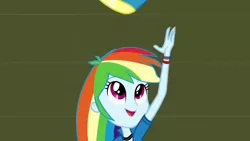 Size: 3410x1920 | Tagged: safe, derpibooru import, screencap, rainbow dash, equestria girls, friendship games, canterlot high, chs rally song, female, hat, high res, image, jpeg, open mouth, open smile, smiling, solo, top hat