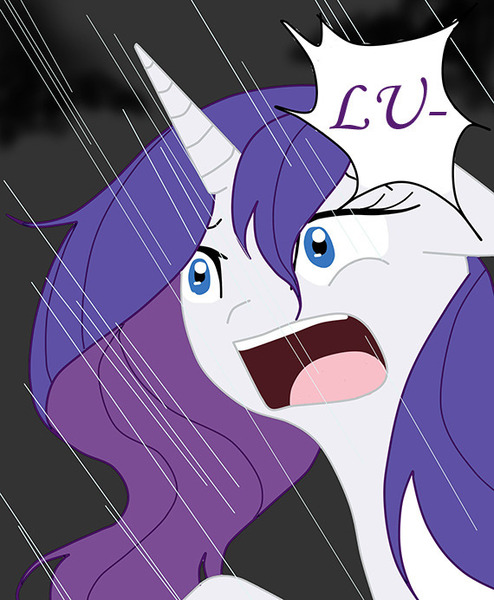 Size: 570x692 | Tagged: safe, artist:lightybulb, derpibooru import, rarity, pony, unicorn, series:arc 1, image, jpeg, rain, solo, storm, wet, wet mane