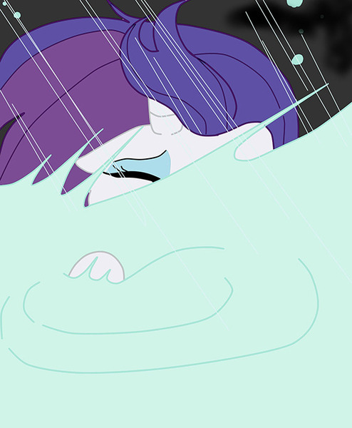 Size: 570x692 | Tagged: safe, artist:lightybulb, derpibooru import, rarity, pony, unicorn, series:arc 1, asphyxiation, drowning, image, jpeg, ocean, rain, solo, storm, water, wet, wet mane