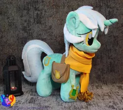 Size: 2566x2304 | Tagged: photographer needed, safe, artist:1stastrastudio, derpibooru import, lyra heartstrings, pony, bag, clothes, image, irl, irl photo, jpeg, photo, plushie, saddle bag, scarf, solo