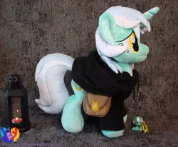 Size: 2791x2304 | Tagged: photographer needed, safe, artist:1stastrastudio, derpibooru import, lyra heartstrings, pony, bag, clothes, hoodie, image, irl, irl photo, jpeg, photo, plushie, saddle bag, solo