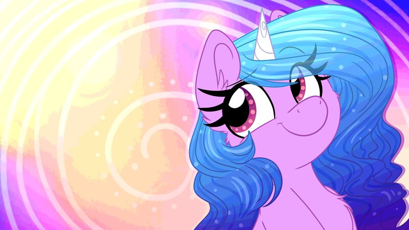 Size: 3840x2160 | Tagged: safe, artist:littleblackraencloud, derpibooru import, izzy moonbow, pony, unicorn, bust, g5, image, jpeg, portrait, smiling, solo