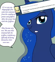 Size: 600x674 | Tagged: safe, artist:lightybulb, derpibooru import, princess luna, alicorn, pony, series:arc 1, ask, bandage, image, jpeg, solo