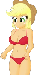 Size: 1300x2552 | Tagged: safe, derpibooru import, edit, editor:ah96, applejack, equestria girls, belly button, bra, breast edit, breasts, busty applejack, cleavage, clothes, female, image, ms paint, panties, png, red bra, red panties, red underwear, shading, simple background, transparent background, underwear, underwear edit