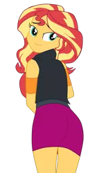 Size: 1667x2725 | Tagged: safe, artist:gmaplay, derpibooru import, sunset shimmer, equestria girls, bunset shimmer, butt, image, looking back, png, solo