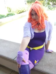 Size: 2121x2828 | Tagged: photographer needed, safe, artist:twilighttempest66, derpibooru import, adagio dazzle, human, equestria girls, clothes, cosplay, costume, disguise, disguised siren, high res, image, irl, irl human, irl photo, jpeg, otakon, otakon 2016, photo, sitting, solo