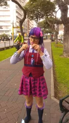 Size: 1837x3265 | Tagged: photographer needed, safe, artist:sabrina200415, derpibooru import, sci-twi, twilight sparkle, human, equestria girls, friendship games, clothes, cosplay, costume, crystal prep academy uniform, image, irl, irl human, irl photo, jpeg, magic capture device, photo, school uniform