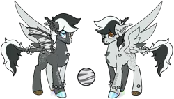 Size: 1049x597 | Tagged: safe, artist:pure-blue-heart, derpibooru import, oc, oc:mori, original species, pony, bat wings, black and white, closed species, crysvalonia, gemstone pony, gemstones, grayscale, harlequin, heterochromia, image, male, momento mori, monochrome, png, simple background, spread wings, stallion, transparent background, unnus annus, wings