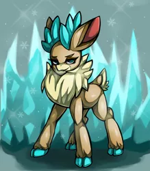 Size: 1543x1764 | Tagged: safe, artist:kyouman1010, derpibooru import, velvet reindeer, deer, reindeer, them's fightin' herds, community related, female, full body, ice, image, jpeg, looking at you, solo